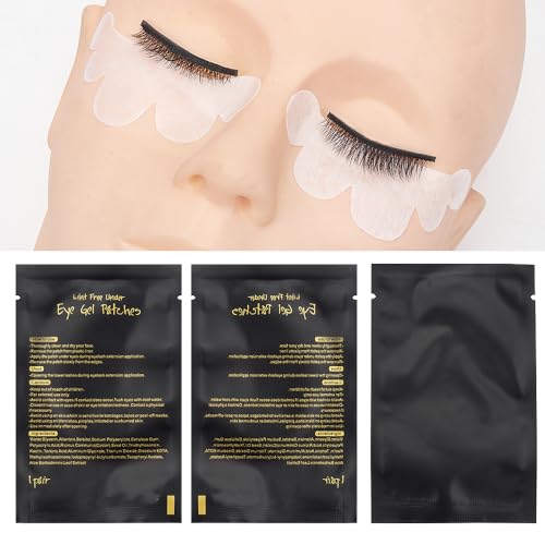 100 Pair Set Eye Gel Pads For Eyelash Extensions Lint Free Patches Beauty Tools (Black)