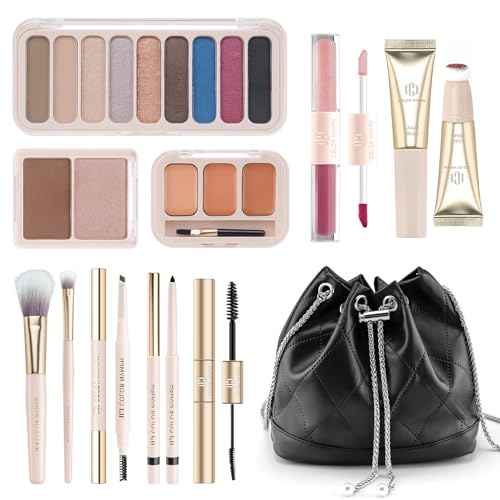 Color Nymph Makeup Kit For Teens, Girls Makeup Set With Cosmetic Bag included 9 Color Eyeshadow Palette Concealer Liquid Blush Eyeliner Lipgloss - #03