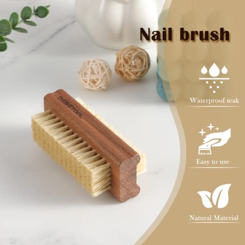 Acacia Wood Nail Brush, 2 Pack Wooden Nail Scrub Brush for Fingernail cleaning,Natural Finger Nail Brush to Clean Under Nails