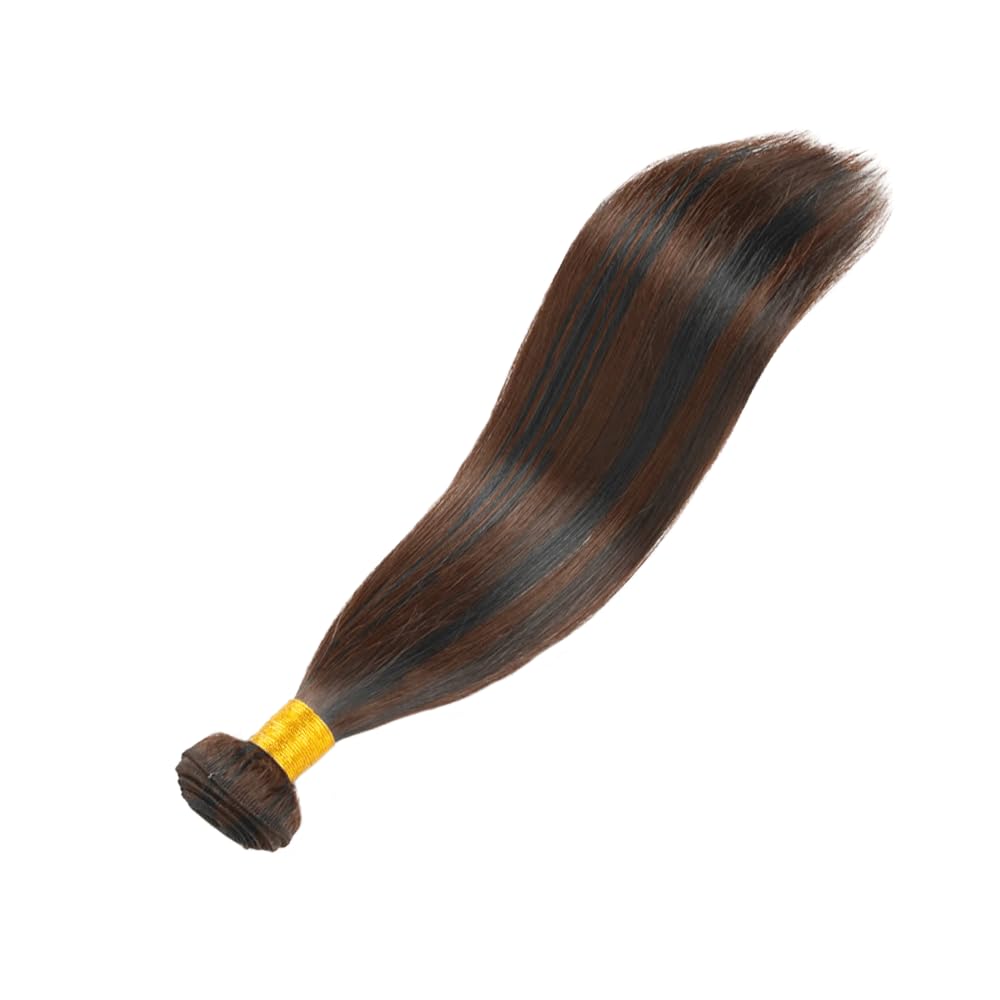 Straight Human Hair Bundle - Ombre Brown Two-Tone 18 Inch Extensions | Breezy Color Mix