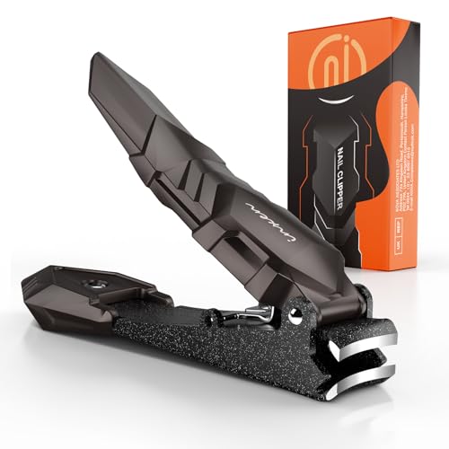 Nail Clippers for Men with Catcher ? No Splash, Self-Collecting Premium Steel Clippers for Fingernails & Toenails, Ideal Gifts for Men& Grooming Gifts, Great Gadget & Stocking Stuffer Gift