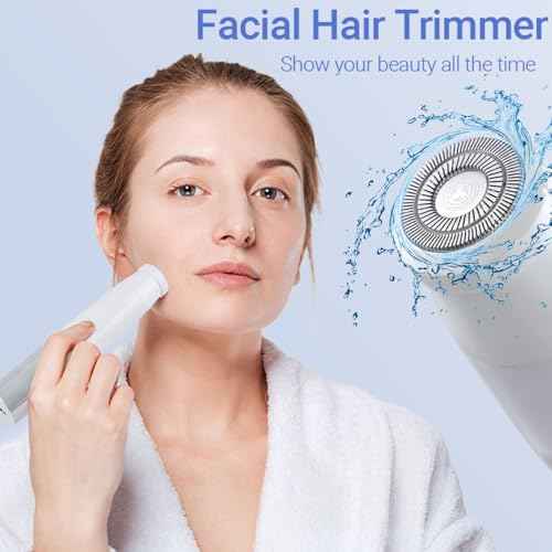 Bikini Trimmer for Women, 6-in-1 Body Hair Trimmer, Facial & Pubic Hair Removal, IPX7 Waterproof Wet & Dry Grooming Electric Shaver Kit,Cordless Travel Razor with USB Charging Dock