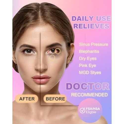 ProCIV 20 Packs Steam Eye Masks, Warming Eye Masks for Dark Circles, Disposable Self-heating Hot Eye Mask Soothing Headache, Dry Eyes, Heating Eye Mask for Stress Eye Fatigue Relief