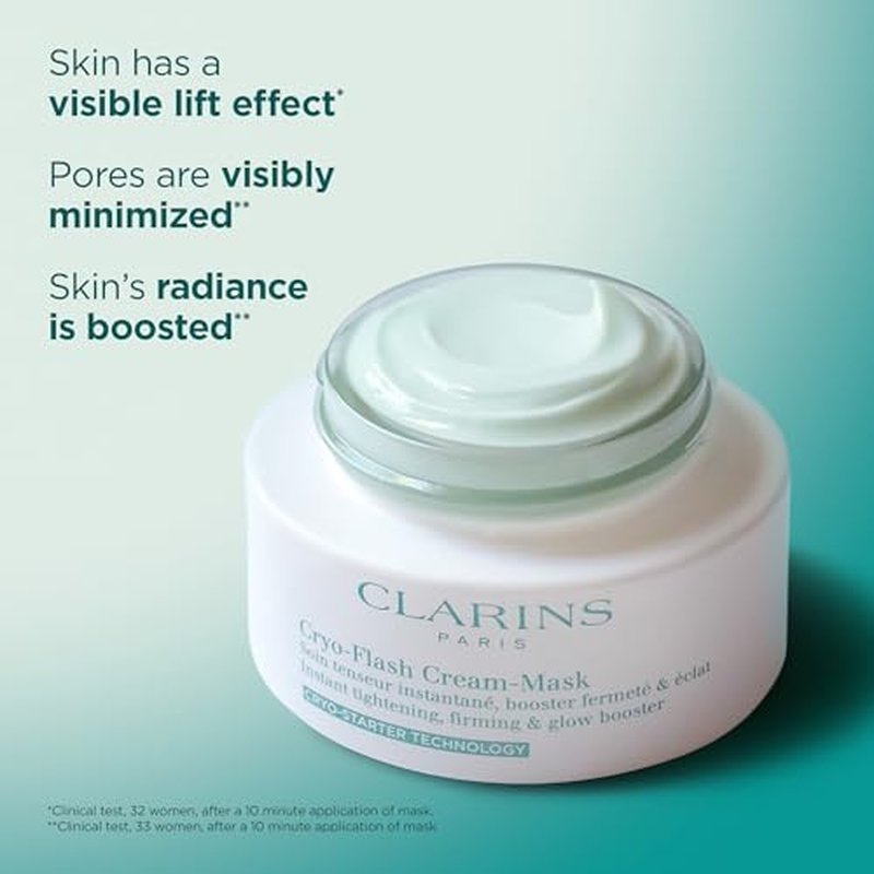 CLARINS Cryo-Flash Face Mask | Visible Lift Effect in 10 Minutes* | Visibly Minimizes Pores | Boosts Radiance | Pro Like Results | All Skin Types