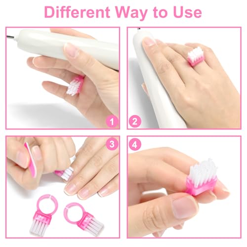 Nail Brush Rings SHEERBLISS Mini Nail Brushes 20pcs Hand Fingernail Brush Cleaner Scrubbing Kit Pedicure for Toes and Nails