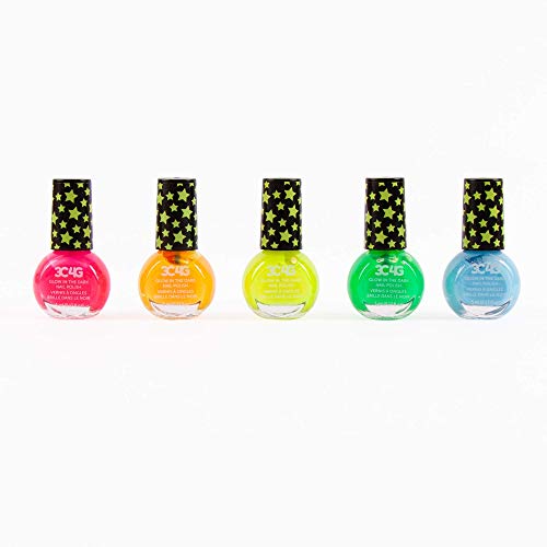 3C4G Glow in The Dark Nail Polish Set for Girls & Teens - 5 Vibrant, Non-Toxic, Fun & Safe Nail Polish Kit for Kids Ages 8+ - Perfect for Sleepovers, Parties, & Gifts by Make It Real