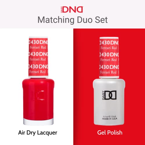DND Gel Polish Set, Red Collection, UV/LED GelPolish and Air Dry Nail Lacquer, Matching Chip-Free Polish Duo, 0.5 Fl Oz Each