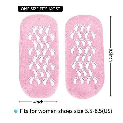 Moisturizing Socks, 2 Pairs Moisturizing Gel Socks£¬Soft Feet Moisturizer Spa & Pedicure Socks for Dry Cracked Heels, Calluses,Gel Spa Socks for Repairing (Blue&Pink)