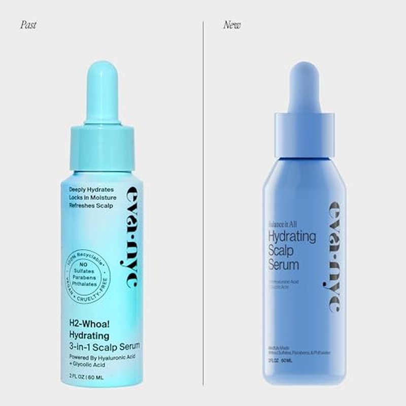 Eva NYC Hydrating Scalp Treatment Serum - Hyaluronic Acid + Glycolic Acid - Lightweight, Fast Absorbing - Reduce Dryness + Restore - For Dry Scalp - Jasmine Scent -Travel Size 2 fl oz