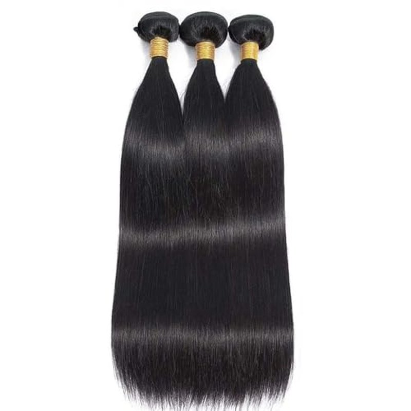 Natural Black Straight Bundles Human Hair Unprocessed Virgin 3 Bundles 16 18 20 Inch Straight Bundle Human Hair Extensions 50 Gram Per Bundle
