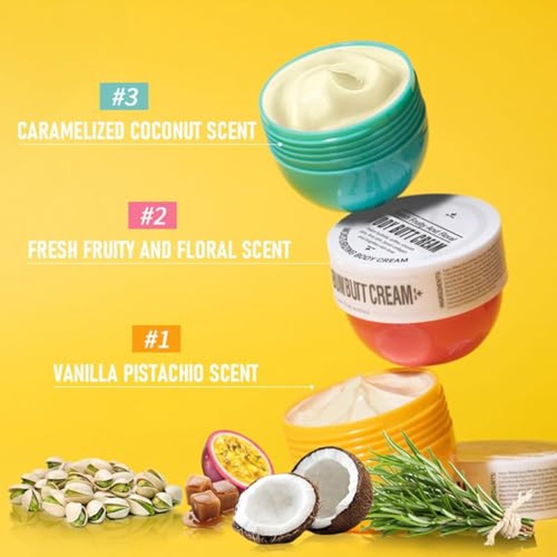 Moisturizing Butt Cream, Body Cream Butt Firming Cream Body Skin Repair- Fast Absorbing, Non-Greasy Hydrate & Smooth Skin- 80ml (#2 Fresh Flower Fruit Smell)