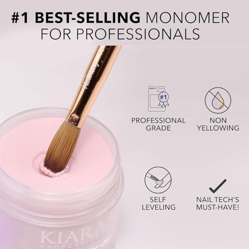 Kiara Sky EMA Monomer - Professional Acrylic Nail Liquid, 16 Fl Oz