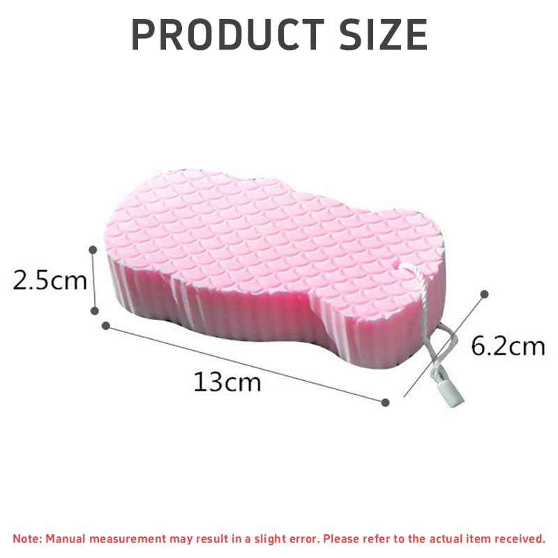 Magic Exfoliating Bath Sponge, Super Soft Exfoliating Bath Sponge，Skin Friendly & Reusable,Remover Dead Skin for All Skin Types,for Men Women (2PCS-Pink+Gray)
