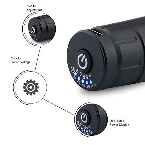 Tattoo Battery Power Supply RCA Spare Portable Rechargeable Cordless Motor for Tattoo Pen Rotary Tattoo Machine Permanent Makeup Equipment (RCA Black)
