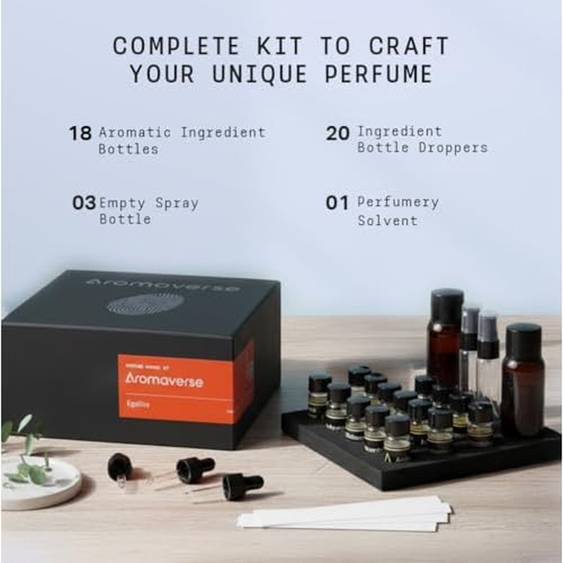 EGALITE | Complete DIY Perfume Making Kit/Fresh, Citrus, Aromatic/For Men Women & Families/Create Your Own Custom Fragrances/Perfume starter kit/Unique & fun gift for Christmas