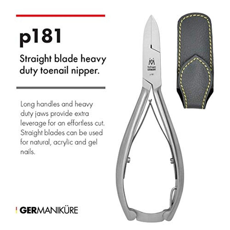 Pedicure Ingrown Nippers FINOX Surgical Steel Toe Nail Clippers German Stainless Steel Podiatry Tool in Leather GERmanikure Solingen p127