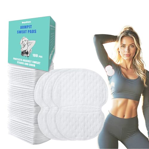 Armpit Sweat Pads, 100 Packs Underarm Sweat Pads, Disposable Sweat Block Pads for Women Men, Fight Hyperhidrosis Treatment Stick Antiperspirant, Dress Shields Guard, Zero Sweat Invisible