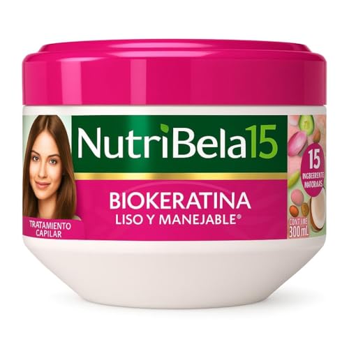 NutriBela 15 Biokeratina - Yahve Hair Treatment, Smooth & Manageable, with 15 Natural Ingredients, 300 ml