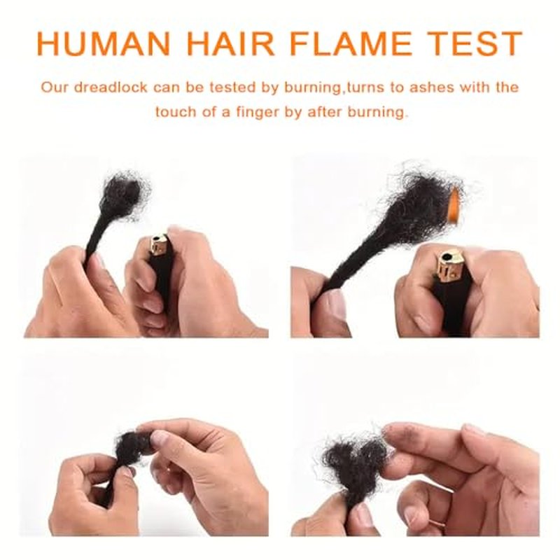 Dreadlock Extensions Human Hair 0.4cm Thickness 12 Inch 60 Strands 100% Real Human Hair for Man/Women/Kids Full Handmade Permanent Loc Extensions Bundles Can Be Dyed Bleached Curled and Twisted