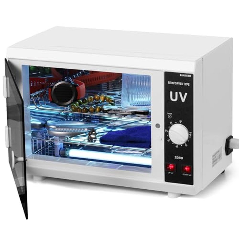 [?? ?????????????????????? ????????????] 12L Extra-Large Box UV Light Nail Tool Cleaning Machine, Dual UVC Lamps System Cabinet with Timer Setting for Salon, Spa, Beauty and Barber