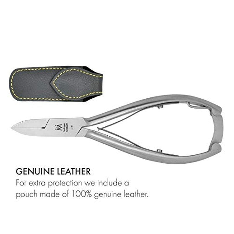 Pedicure Ingrown Nippers FINOX Surgical Steel Toe Nail Clippers German Stainless Steel Podiatry Tool in Leather GERmanikure Solingen p127