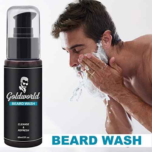 Beard Kit,Beard Grooming Kit w/Beard Wash/Shampoo,2 Packs Beard Oil,Beard Balm,Beard Wash,Brush,Comb,Scissor,Storage Bag,E-Book,Beard Care&Trimming Kit