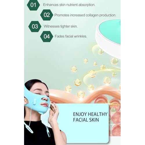 Face Belts with Adjustable Straps,Double Chin Reducer and Face Lift Device with 4 Modes and 5 Gear Adjustable Intensities - Intelligent Double Chin Machine for V-face