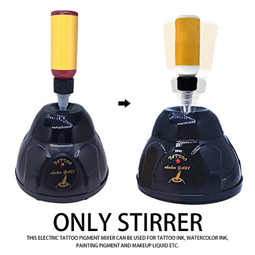 Tattoo Ink Mixer Shaker, Electric Tattoo Pigment Ink Mixer Machine, 5200RPM Lab Vorte-x Mixer Agitator Tattoo Pigment Shaker for Tattoo Ink Painting Pigment(Black)