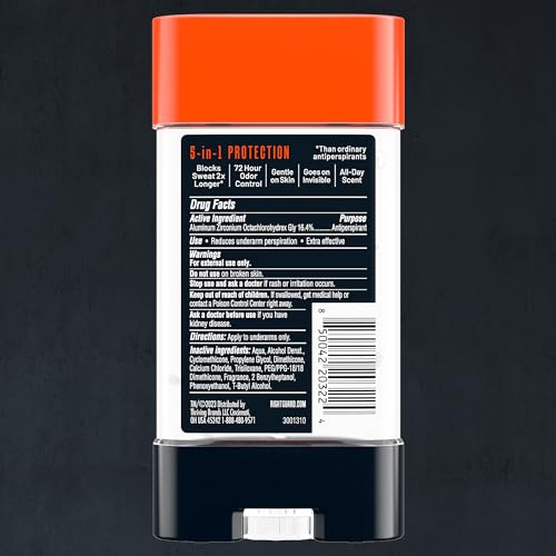 Right Guard Xtreme Defense Antiperspirant Deodorant Gel, Arctic Refresh Scent - 5-in-1 Deodorant Men Can Trust, 72-Hour Odor Control Invisible Gel for Men, 4 oz (4 Pack)