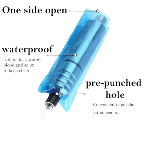 Tattoo Machine Covers & Wrap, 200pcs Tattoo Pen Covers & 8Pcs Wraps & Cutter, Tattoo Machine Bag and Grip, Tattoo Kit Supplies, (Pink)