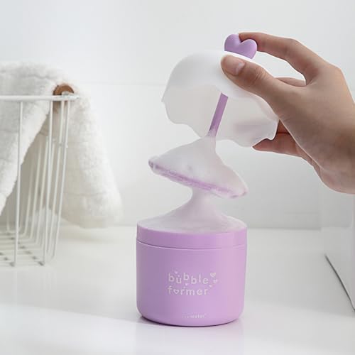 Plastic Facial Cleanser Foamer Cup Portable Face Cleanser Foam Maker Cup Travel Skin Care Foam Maker Facial Skin Cleansing Care for Quickly get a rich cleanser lather (Purple)