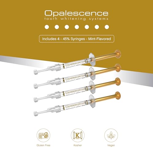 Opalescence 45% Syringes Teeth Whitening Gel - with PF - (4 Syringes) Refill Kit Carbamide Peroxide. w/Toothbrush, in Mint Flavor. Tooth Whitening 5359-2T
