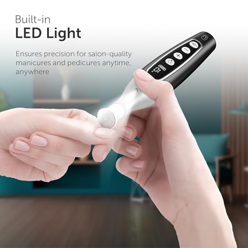 PediLux Pro Professional Manicure Pedicure Kit, Thick Toenail Grinder, Cordless Electric Nail File Drill, Toe Nail for Dremel Tool, Filer, Sander, Remove Callus for Humans, Men, Women, Seniors