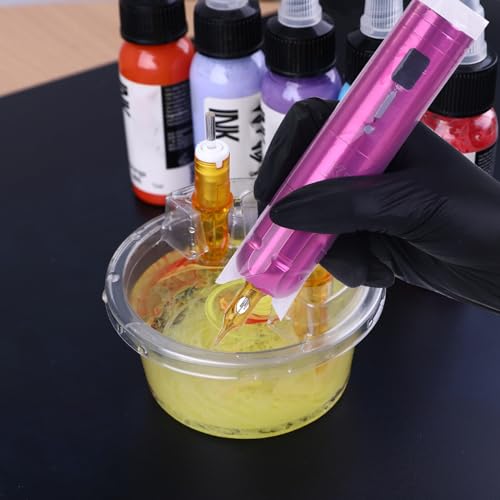 HOINCO 40PCS Hive Cups Disposable Tattoo Cartridge Cup Holder,Tattoo One Piece Needle Placement Rack Cleaning Cup Transparent Plastic Cartridge Supplies