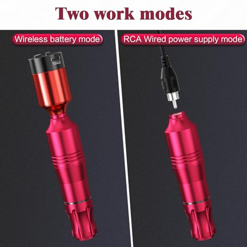 Tattoo Gun,Wireless Tattoo Gun Starter kit Complete Rotary Tattoo Pen Machine kit with 20pcs Cartriadge Needles Wireless Tattoo Power Supply for Beginners and Artists.Kulwoyi
