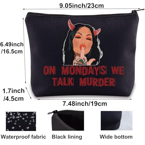 BWWKTOP Bailey Cosmetic Makeup Bag Bailey Fans Gifts On Mondays We Talk Murder Zipper Pouch Bag For Murder Show Lovers (Talk Murder BL)