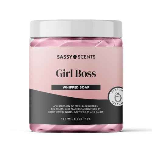 Sassy Shop Bath - Whipped Soap - Cleanse and Nourish the Skin, With an Uplifting Fragrance - Gentle and Suitable for all Skin Types - Vegan Friendly - 115g (Girl Boss)