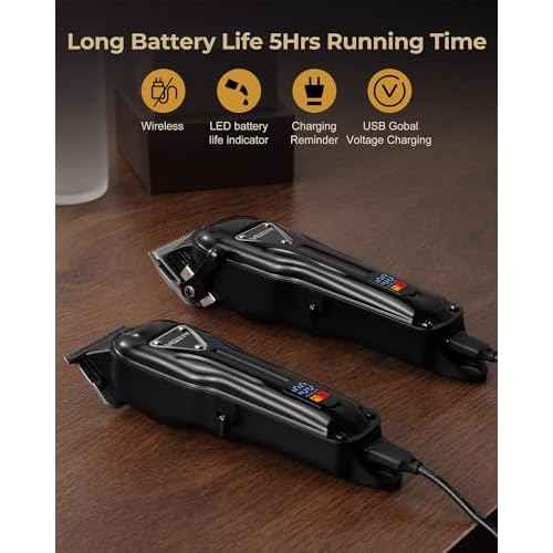 Electric Hair Clippers for Men, Cordless Clipper and Trimmer Set, Clippers for Hair Cutting Kit with Long Battery Life, Hair Grooming Trimmer for Family Kids and Self-Haircut Use