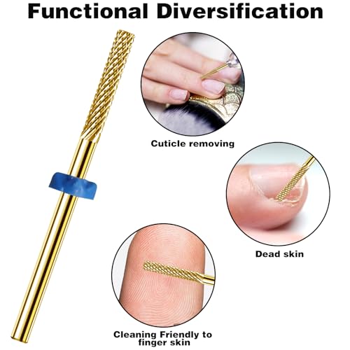 2Pcs Nail Drill Bits, Carbide Drill Bits Remover Cuticle Bit for Nail Drill Cleans Dead Nail Supplies, Drill Bits Nail Tech Suitable for Electric Nail File Nail Bits Cuticle Drill Bits for Nails