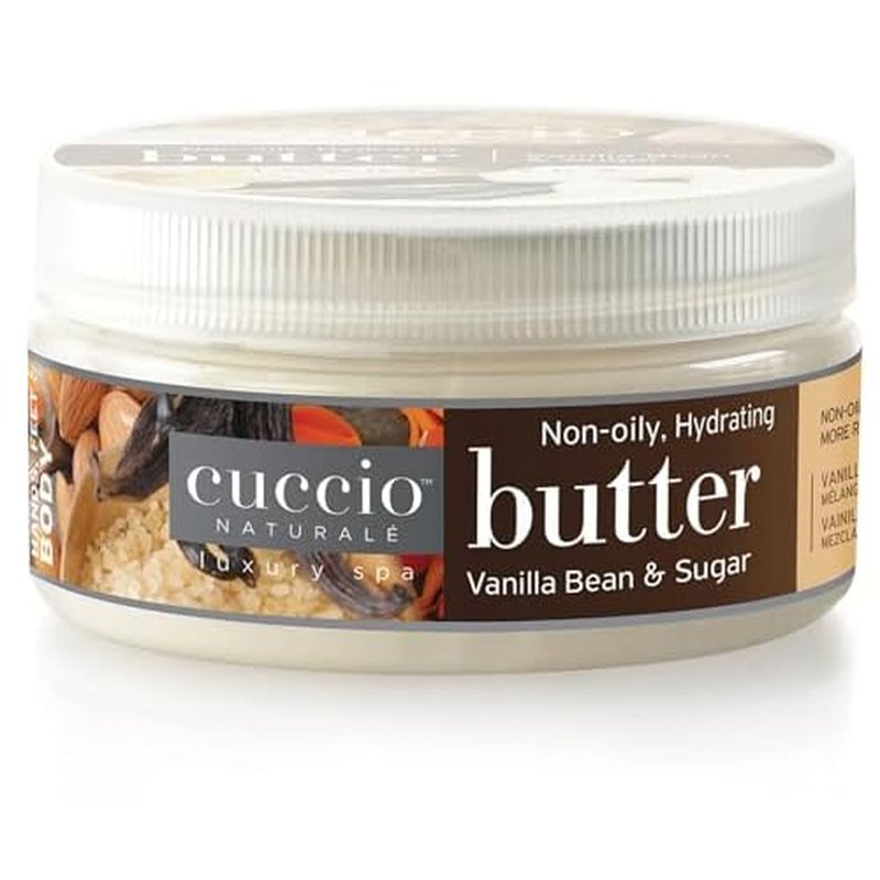 Cuccio Natural? Butter Blend Vanilla Bean & Sugar - Non-Greasy Lotion for Hand, Body & Feet - Comforting/De-stressing - Paraben/Cruelty Free, Natural Ingredients & Plant Based Preservatives, White, 8 Fl Oz (Pack of 1)