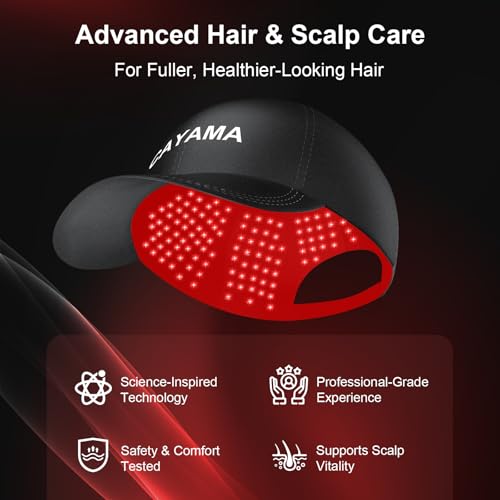 CAYAMA Red Light Therapy Cap for Hair ? 510 LEDs Laser Hair Cap for Fuller, Healthier-Looking Hair, Light-Based Care Device for Men & Women