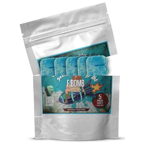 F Bath Bombs for Women Relaxing - Bath Bombs for Sensitive Skin - Set of 5 - F Shaped Funny Gag Gift Set - Natural Bath Essentials for Women Relaxing