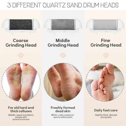 Automatic Callus Remover for Feet, Rechargeable Pedicure Tools for Feet, Electric Foot Callus Remover with 3 Roller Heads 2 Speed, Waterproof Foot File Perfect for Dead Hard Cracked Dry Skin