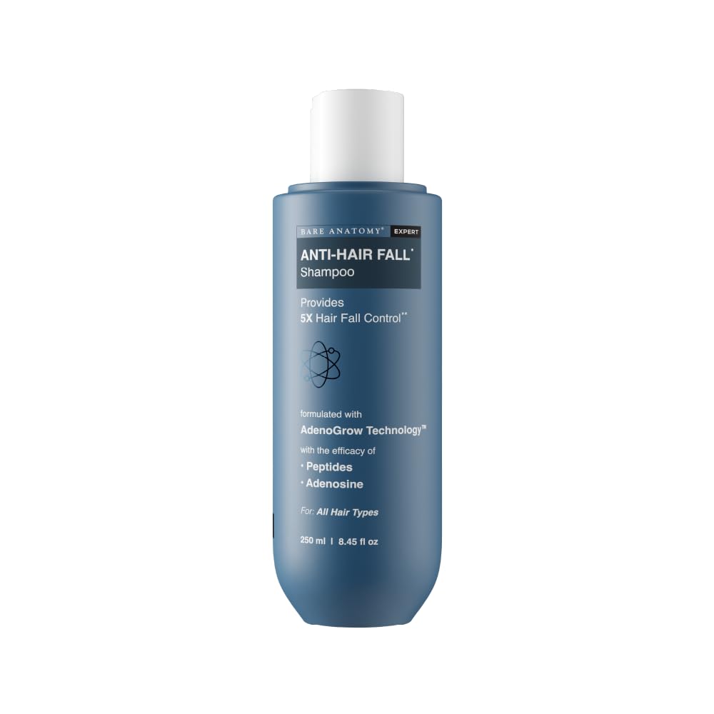 Anti-Hair Fall Shampoo - 5X Control with Adenosine & Peptides | Strengthens Roots | pH 4.6 | 250ml