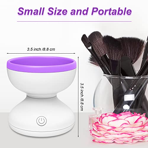 Purple Electric Makeup Brush Cleaner Machine, Windspeed Silicone Brush Cleaner Machine Beauty Blender Cleanser For Beauty Makeup Brushes, Christmas Halloween Gifts for Your Girls