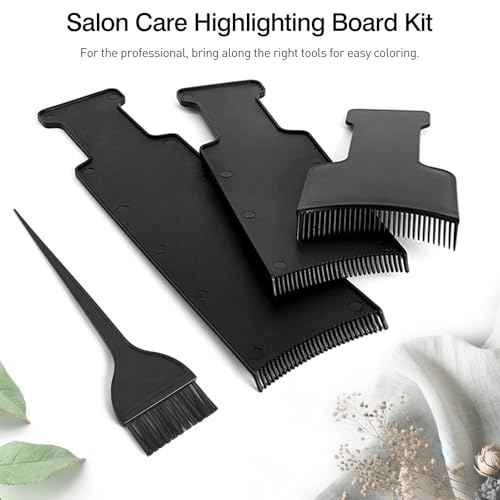 4-Piece Balayage Highlighting Kit - Black Nylon Combs & Brush for Salon & Home Use