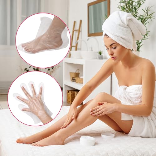 200 PCS Disposable Paraffin Wax Liners for Feet and Hand, Plastic Hand and Foot Bags Hot Wax Therapy