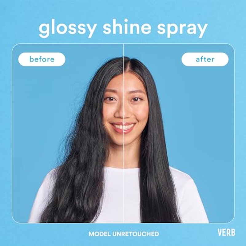 VERB Glossy Shine Spray - Moisturizing Heat Protection Hair Spray - Adds High Shine and Primes for Styling - Vegan, No Parabens or Harmful Sulfates