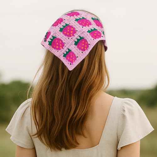 Crochet Hair Bandana,Triangle Head Scarf,Knitted Headband,Lace Bandana for Women,Crochet Bandana Kit