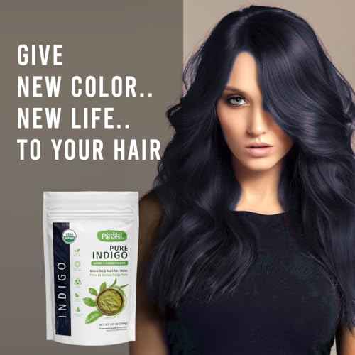 Pardesi Indigo Powder I USDA Organic I 7.05 oz (200 Gram) | Natural Hair & Beard Dye I Unisex I Amonia and PPD Free I Includes Gloves, Hair Cap and Applicator I From India